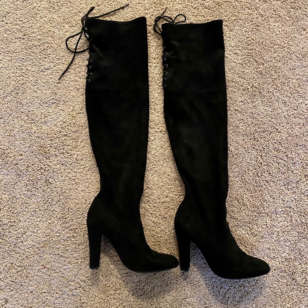 Steve Madden Over-the-knee black, suede boots